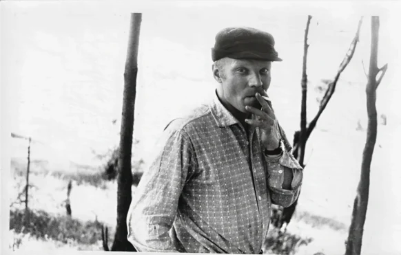 Александр Андреевич Коптяев где-то в лесу